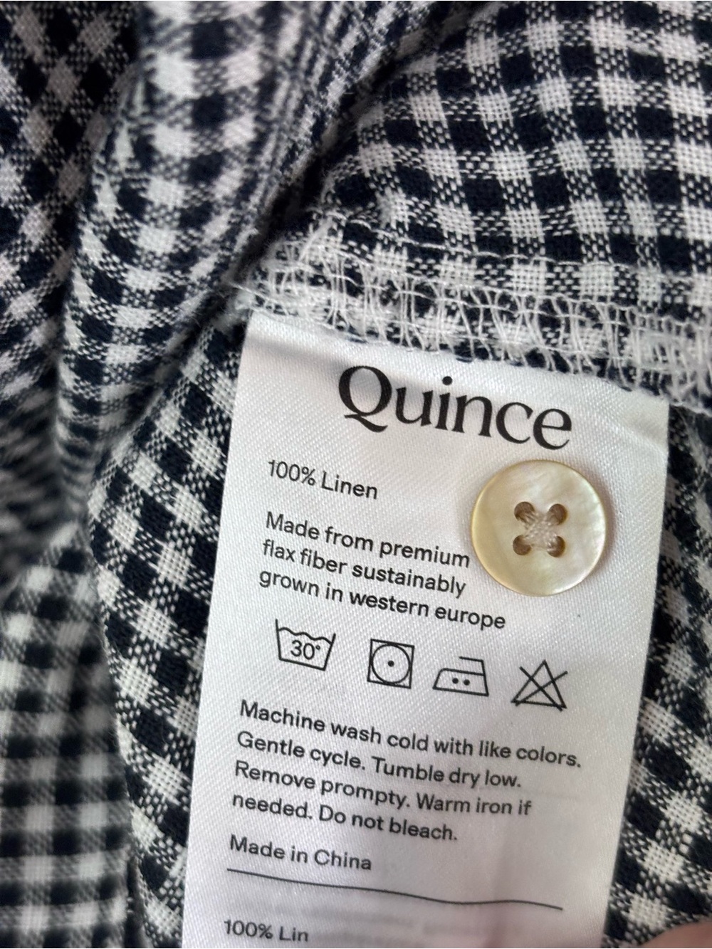 Quince European Linen Black and White Gingham Swing Dress - Picture 5 of 9